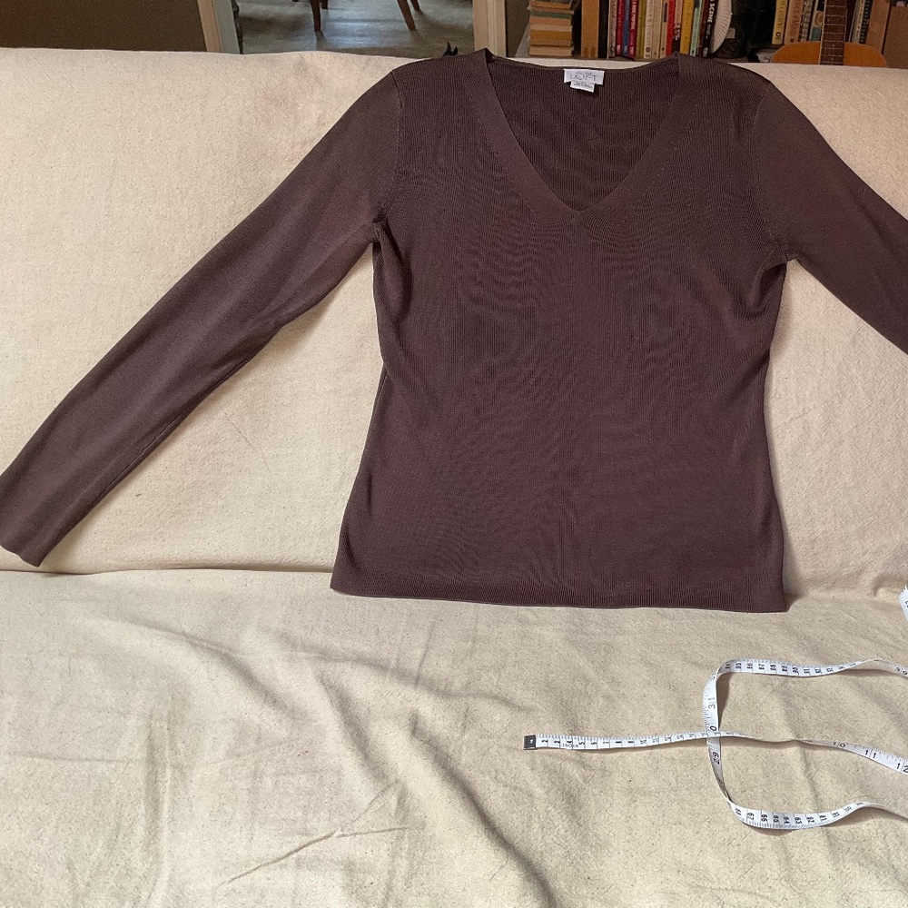 Brown Loft medium silk pullover top